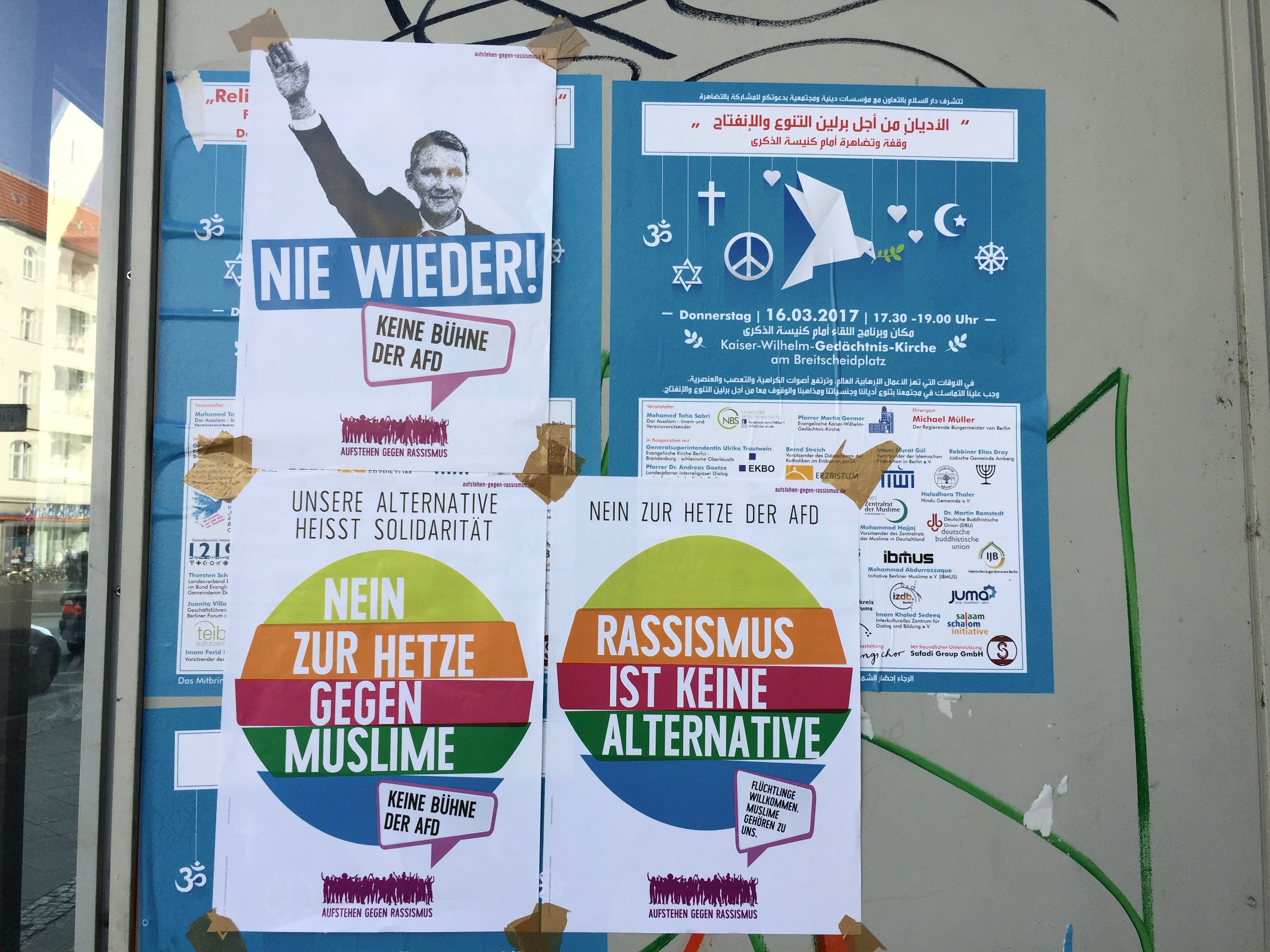 Anti-fascist flyers. Berlin, May 2017.