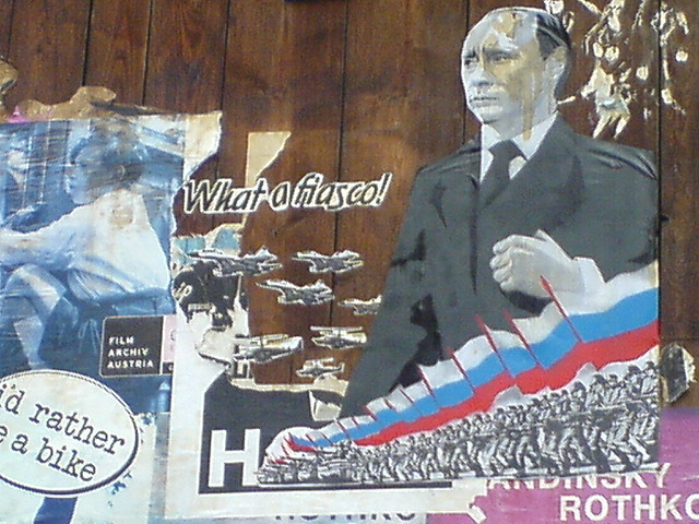 Vladimir Putin poster. Russia, August 2008.